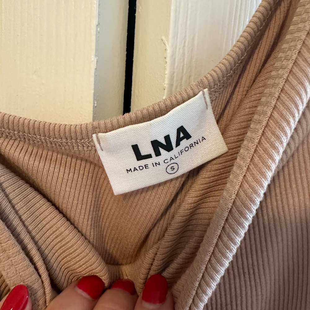 LNA Ribbed Beige Top - Picture 2 of 2